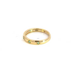 Load image into Gallery viewer, 14K Solid Gold Emerald Stars Band Ring.