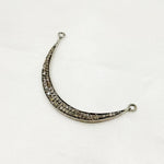 Load image into Gallery viewer, Sterling Silver Diamond Moon Connector