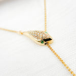 Load image into Gallery viewer, 14k Gold Diamond and Emerald Snake Necklace