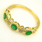Load image into Gallery viewer, 14K Solid Gold Diamond and Emerald Ring.