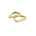 Load image into Gallery viewer, HP401946Y. 14K Solid Gold Diamond Triangle Hoops