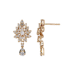 Load image into Gallery viewer, DER01606. 14K Solid Gold Diamond Dangle Earrings