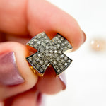 Load image into Gallery viewer, DC742. Diamond & Sterling Silver Cross Bead