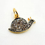 Load image into Gallery viewer, Silver Snail Charm with Gemstones