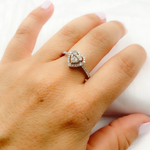 Load image into Gallery viewer, 14K Solid Gold Diamond Heart Ring.