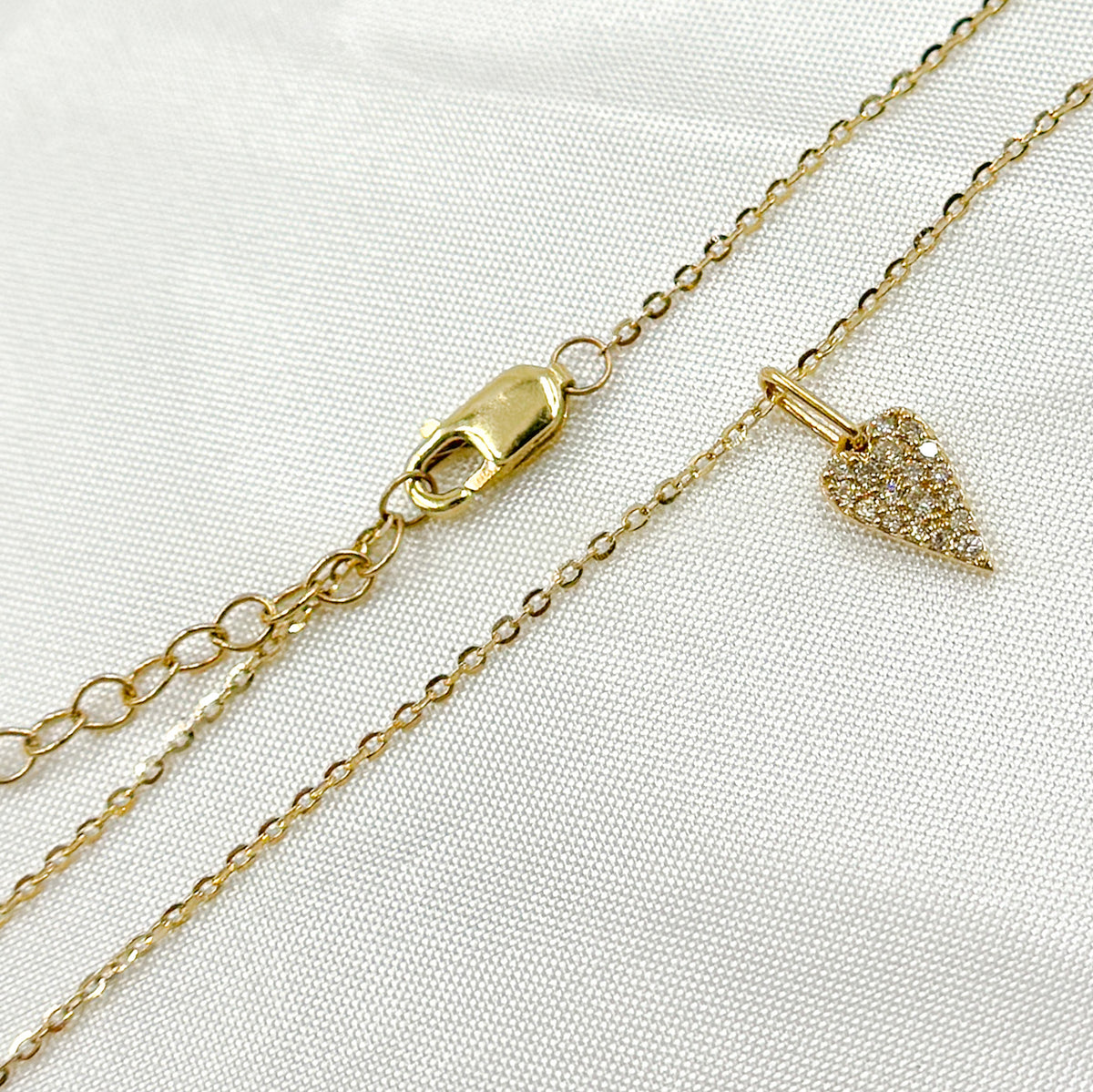 PHE38753. 14K Solid Gold Heart Shape Diamond Necklace