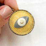 Load image into Gallery viewer, Buy Now Sterling Silver Round Eye Enamel Pendant with Gemstones