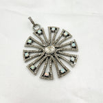 Load image into Gallery viewer, DP281. Diamond & Sterling Silver Fancy Shape Pendant with Polki Diamond and Gemstone