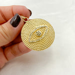 Load image into Gallery viewer, DP299. Diamond Sterling Silver Round Eye Pendant with Gemstone