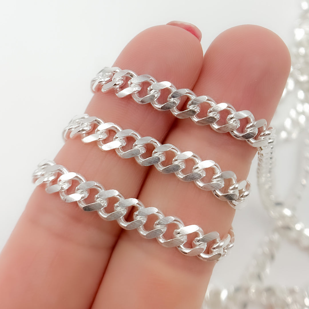 Silver Flat Curb Chain