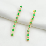 Load image into Gallery viewer, EFG52175EM. 14k Solid Gold Diamond and Emerald Circles Dangle Earrings