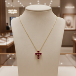 Load image into Gallery viewer, CP97251. 14k Solid Gold Gemstone Cross Necklace