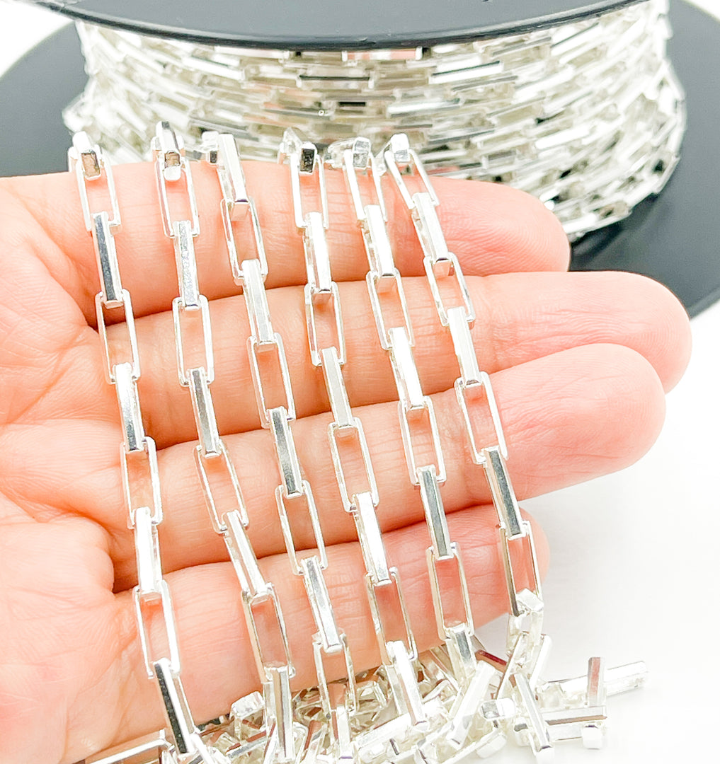 X16SS. Sterling Silver Flat Box Link Chain