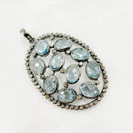 Load image into Gallery viewer, DSP018. Diamond Sterling Silver Oval Pendant With Gemstone