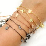 Load image into Gallery viewer, 307SM. Star & Moon Shapes Dangle Wire Chain