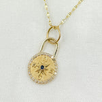 Load image into Gallery viewer, 14k Solid Gold Diamond and Blue Sapphire Compass Charm. GDP369
