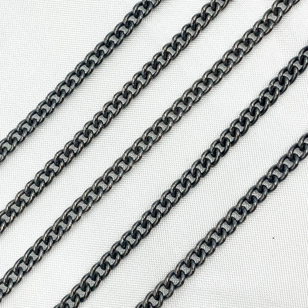 Y1OX. Oxidized Sterling Silver Curb Chain