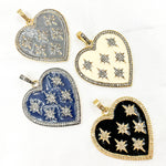 Load image into Gallery viewer, Diamond Sterling Silver Heart and Stars Enamel Pendant