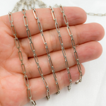 Load image into Gallery viewer, Z19OX. Oxidized Sterling Silver Diamond Cut Paperclip Chain
