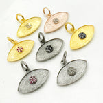 Load image into Gallery viewer, DC339. Diamond Sterling Silver Eye Pendant with Gemstone