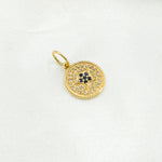 Load image into Gallery viewer, 14K Solid Gold Diamond and Gemstone Star Circle Charm. GDP366
