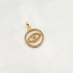 Load image into Gallery viewer, DP486. Diamond Sterling Silver Round Eye Pendant with Gemstone