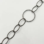 Load image into Gallery viewer, Shop Oxidized Sterling Silver Diamond Cut Round and Oval Links Chain