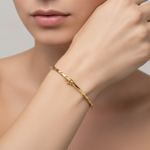 Load image into Gallery viewer, Bangle6. 14K Gold Twisted Hollow Bangle Bracelet