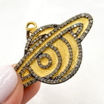 Load image into Gallery viewer, DP425. Diamond Silver Planet Shape Pendant