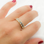 Load image into Gallery viewer, 14K Solid Gold Diamond Baguette Ring.