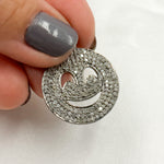 Load image into Gallery viewer, DC043. Diamond Sterling Silver Emoji Pendant with Gemstone
