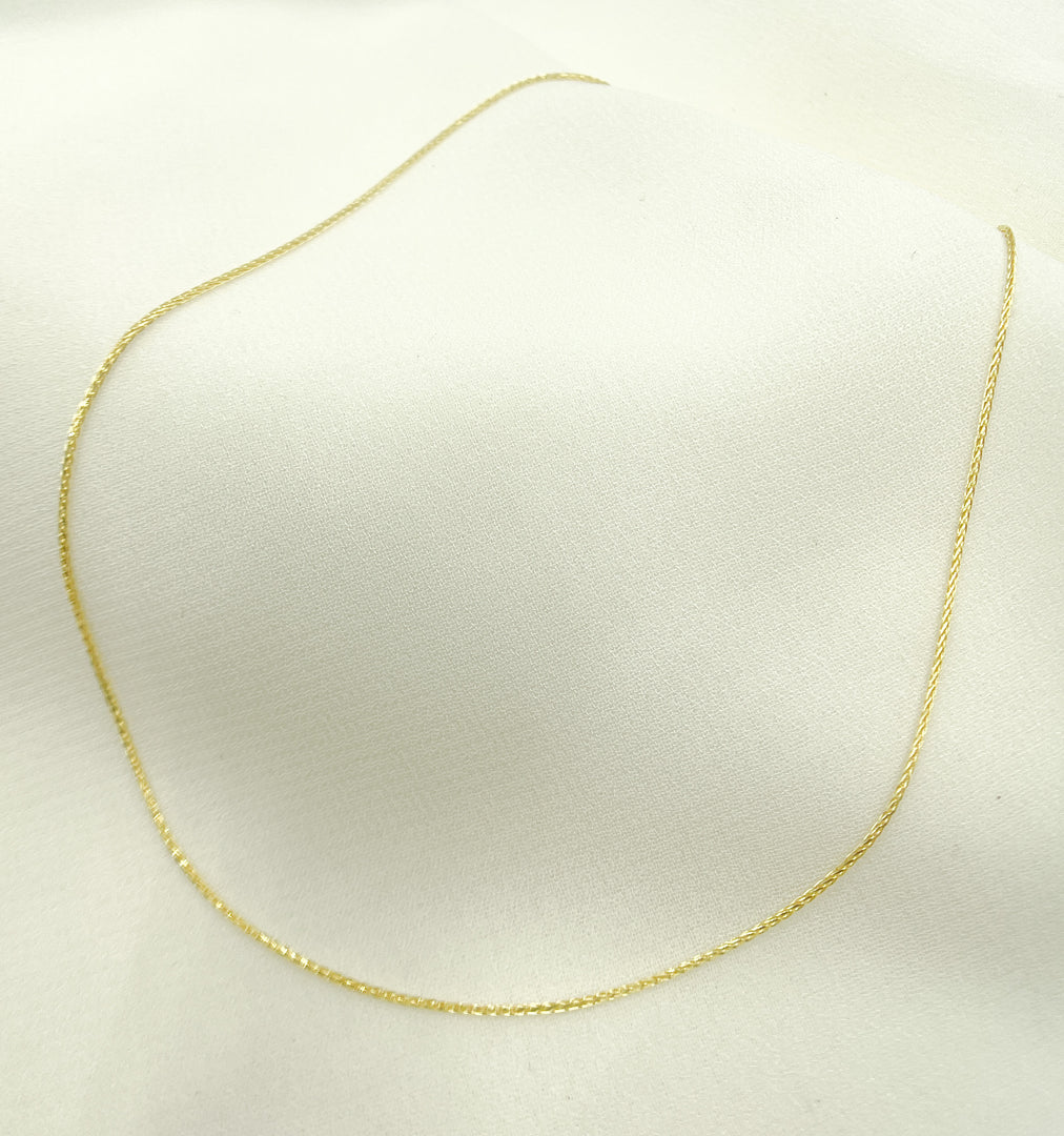 14K Solid Gold Wheat Chain