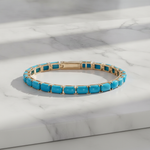 Load image into Gallery viewer, CB97381TQ6X4. 14K Solid Gold Turquoise Bracelet
