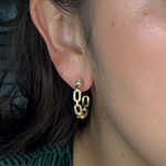 Load image into Gallery viewer, EHC56577. 14k Solid Gold Diamond Chain Hoops