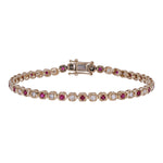 Load image into Gallery viewer, BFK60977RU. 14K Solid Gold Diamond and Ruby Bracelet