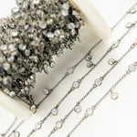 Load image into Gallery viewer, Cubic Zirconia Round Shape Dangle and connected Wire Chain. CZ69