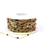 Load image into Gallery viewer, V295BKGF. 14K Gold Filled Black Color Enamel with Paperclip and Diamond Cut Marina Links