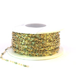 Load image into Gallery viewer, V250-OP3GF. Gold Filled Green Shade Color Opal Enamel Cable Chain