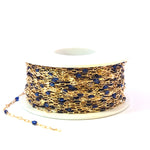 Load image into Gallery viewer, V295BLGF. 14K Gold Filled Blue Color Enamel with Paperclip and Diamond Cut Marina Links