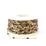 Load image into Gallery viewer, V295BLGF. 14K Gold Filled Blue Color Enamel with Paperclip and Diamond Cut Marina Links