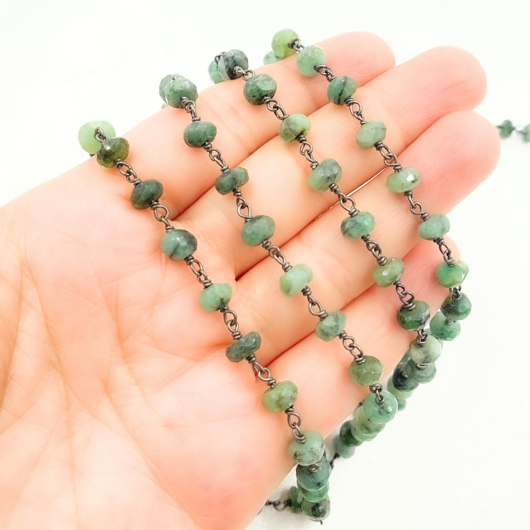 Emerald Oxidized Wire Chain. EME6