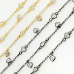 Load image into Gallery viewer, Cubic Zirconia Heart Shape Dangle & Connected Wire Chain. CZ36