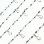 Load image into Gallery viewer, Coated Black Spinel & CZ Dangle Oxidized Wire Chain. BSP16