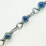 Load image into Gallery viewer, Blue Sapphire Oxidized Wire Chain. MSA19