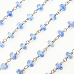 Load image into Gallery viewer, Kyanite Oxidized 925 Sterling Silver Wire Chain. KYA2