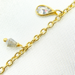 Load image into Gallery viewer, Coated Labradorite Drop &amp; CZ Pear Shape Dangle Gold Plated Wire Chain. CLB63
