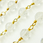 Load image into Gallery viewer, Crystal Round Gold Plated Wire Chain. CR22