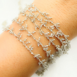 Load image into Gallery viewer, Labradorite Cluster Dangle 925 Sterling Silver Wire Chain