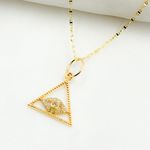 Load image into Gallery viewer, GDP306. 14K Solid Gold Diamond Charm with Eye of Providence