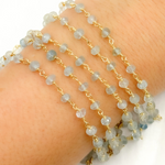 Load image into Gallery viewer, Aquamarine Gold Plated Chain
